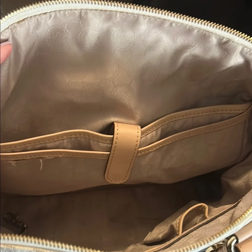 Michael Kors Beige Monogram Tote - Picture 6 of 7